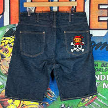 Load image into Gallery viewer, Bape Pirate Store Denim Shorts Size L
