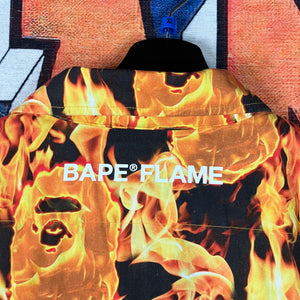 Bape Flame Open Collar Shirt Size XL