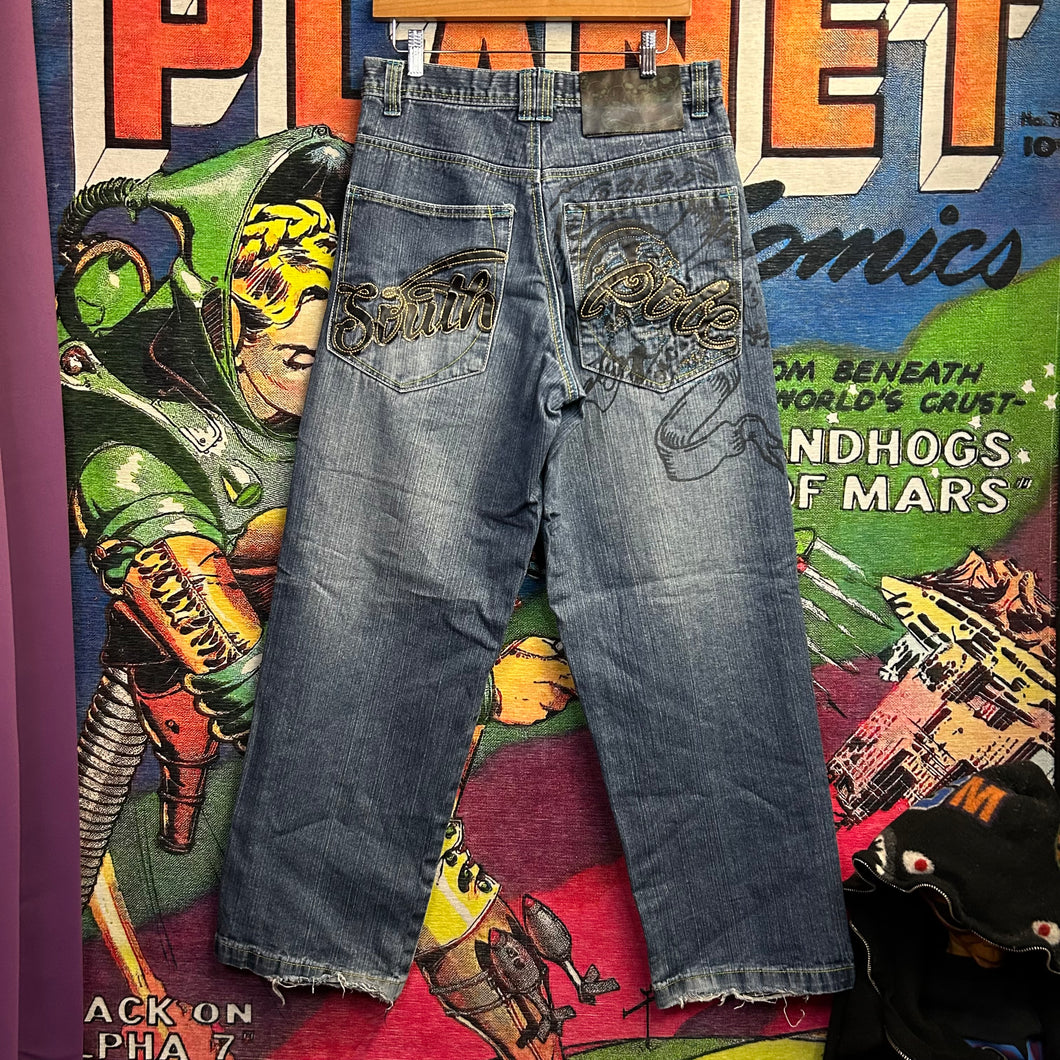 Y2K South Pole Baggy Distressed Jeans Size 32”