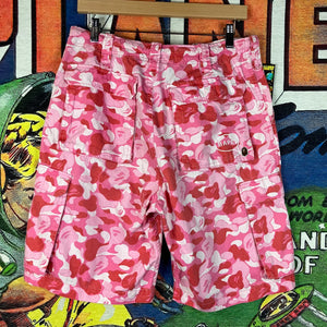 A Bathing Ape ABC Camo Cargo Shorts Pink Size S