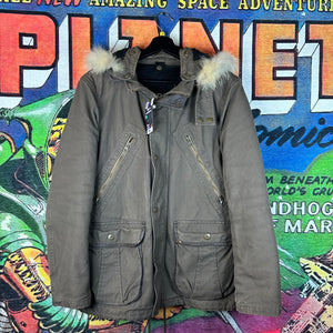 Y2K PPFM Fur Hooded Coat Size Medium