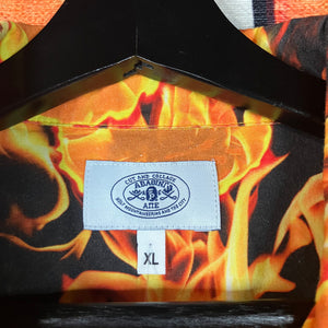 Bape Flame Open Collar Shirt Size XL