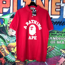 Load image into Gallery viewer, Bape Red Polo Shirt Size M
