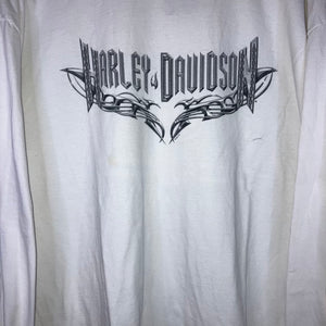 Harley Davidson 2007 Logo Graphic L/S White Tee Size 2XL