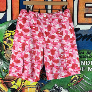 A Bathing Ape ABC Camo Cargo Shorts Pink Size S