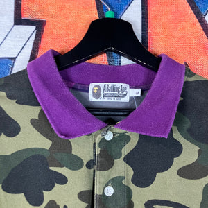 Bape Mix Crazy Camo Relaxed Side Shark Polo Size L