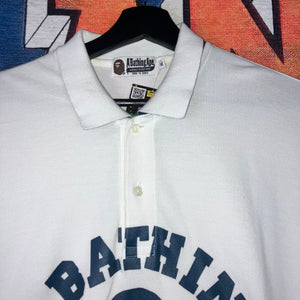 Bape White Polo Shirt Size XL