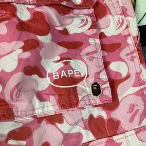 A Bathing Ape ABC Camo Cargo Shorts Pink Size S