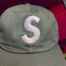 Load image into Gallery viewer, Supreme NY Pigment Print S Embroidered Logo Sage Green Hat Size OS
