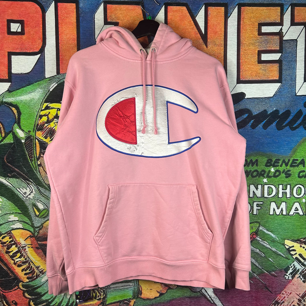 Supreme Champion Pink Satin Hoodie Size Large