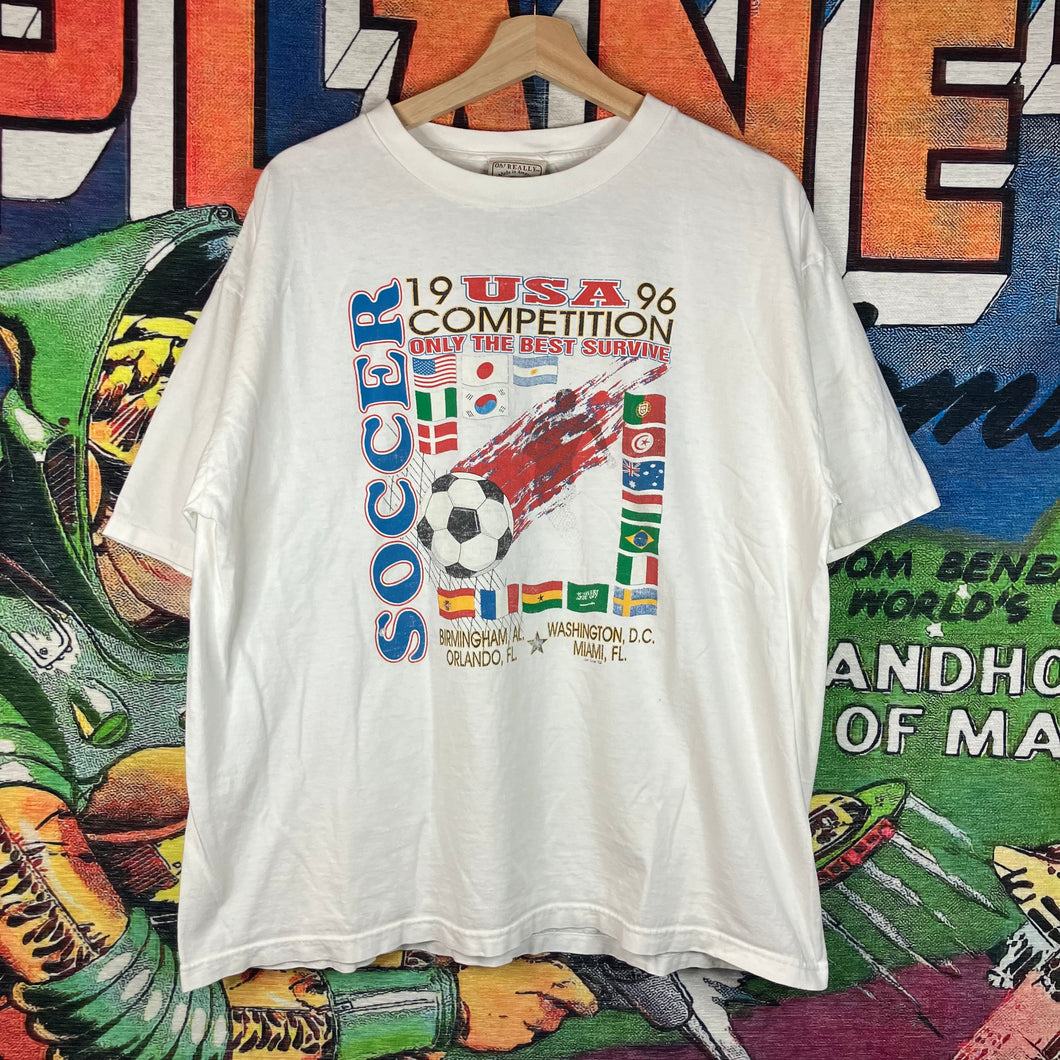 Vintage 90s 1996 Soccer Competition Tee Size XL