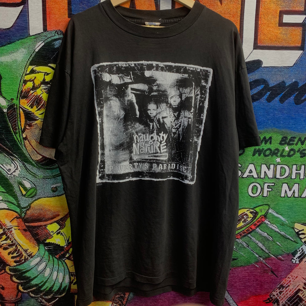Vintage 90s Naughty By Nature Poverty's Paradise Tee Shirt Size XL